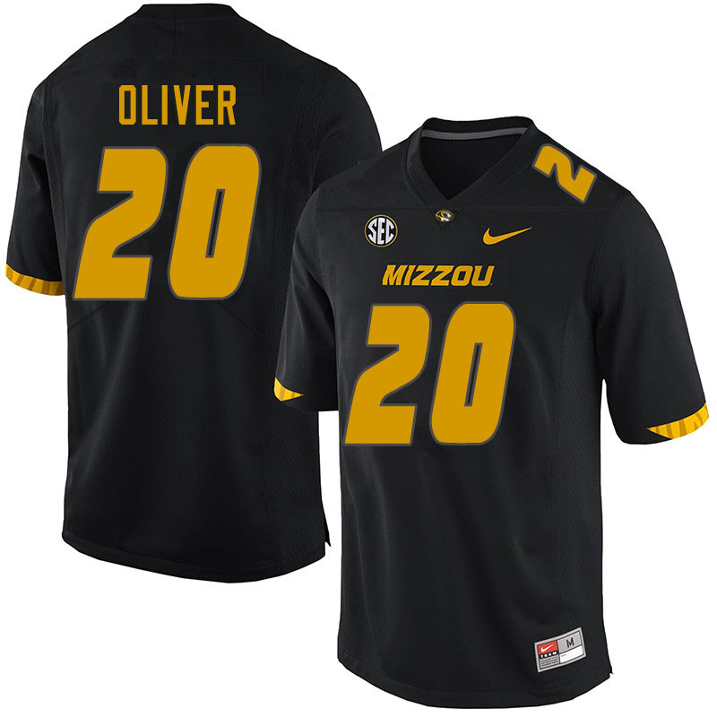 Men #20 Khalil Oliver Missouri Tigers College Football Jerseys Sale-Black